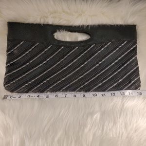 NWOT BLACK VEGAN  LEATHER LARGE ENVELOPE CLUTCH